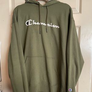 Green champion hoodie
